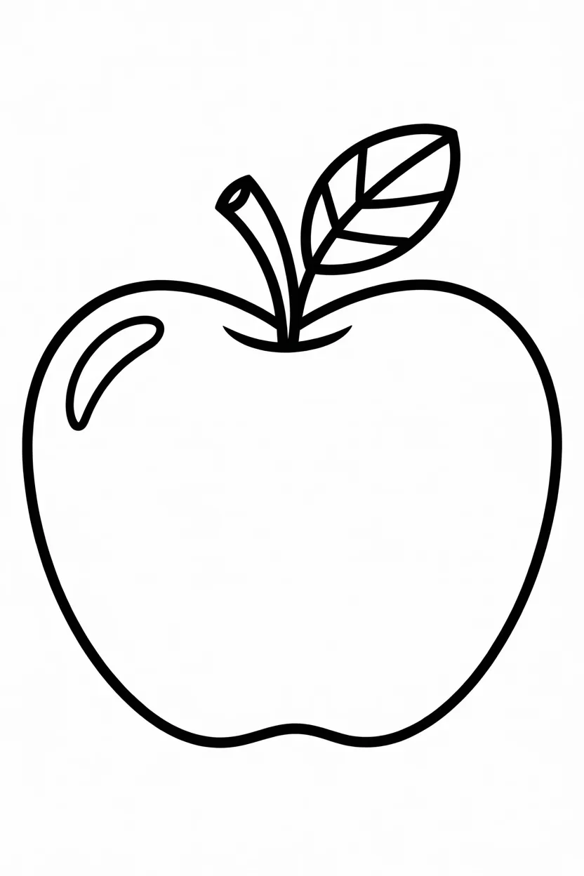 Apple Design 3 - Apple coloring pages free printable for Kids - Educational