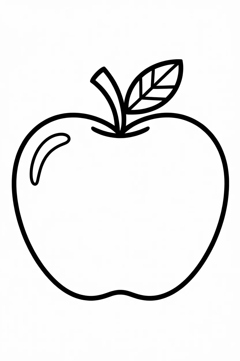 Apple Design 4 - Apple coloring pages free printable for Kids - Educational