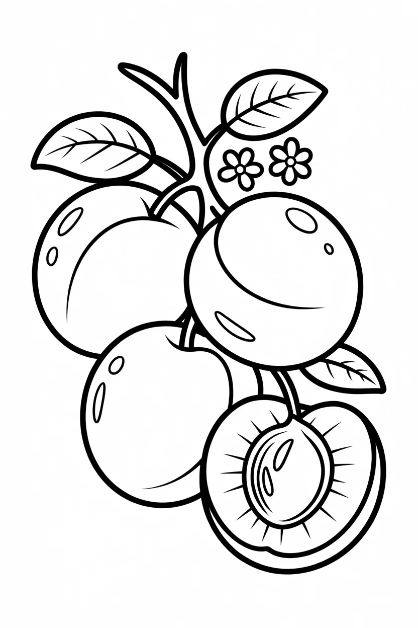 Apricot Design 2 - Apricot Coloring Pages Free Printable