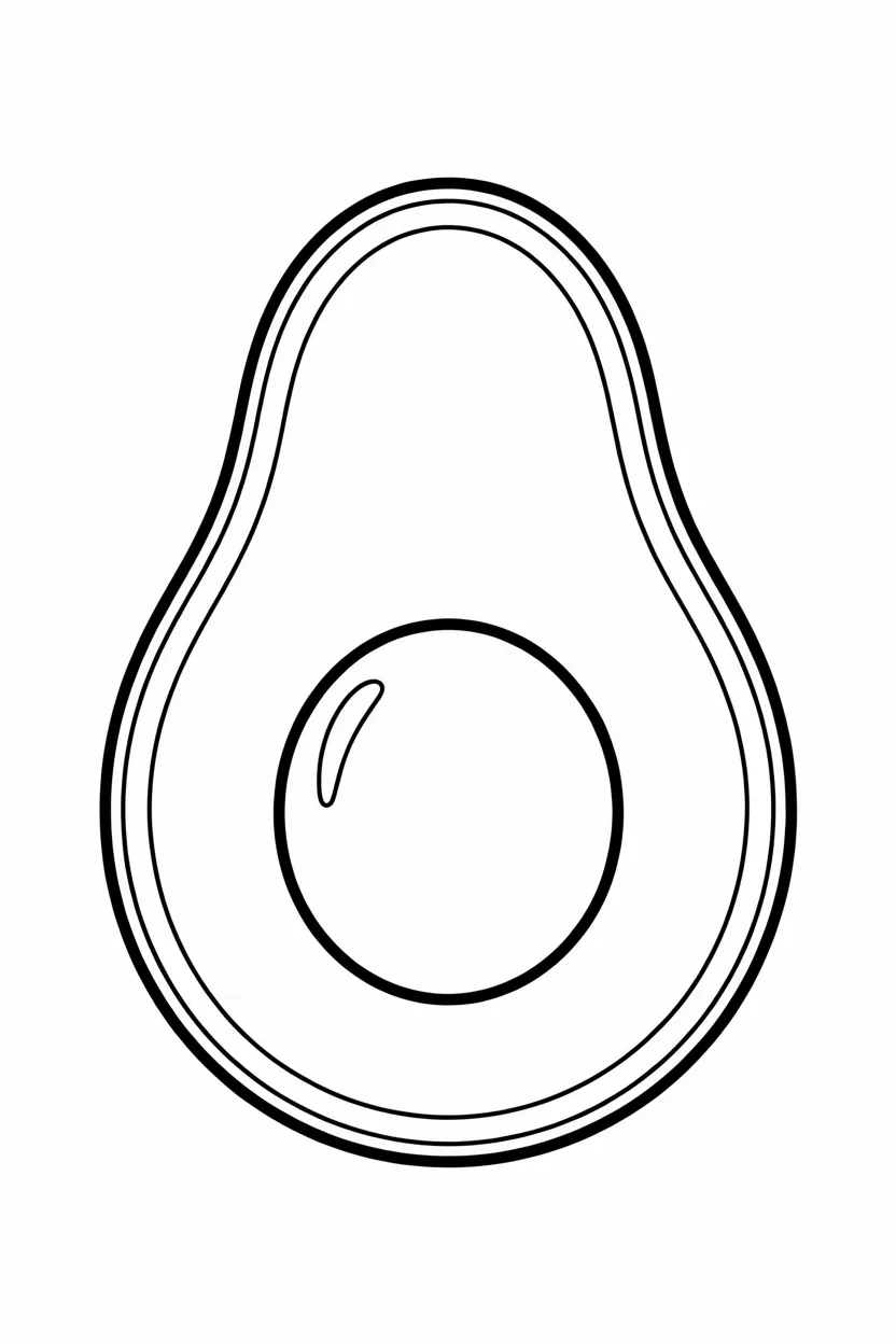 Avocado Design 2 - Avocado Coloring Pages Free Printable for Kids - Cute