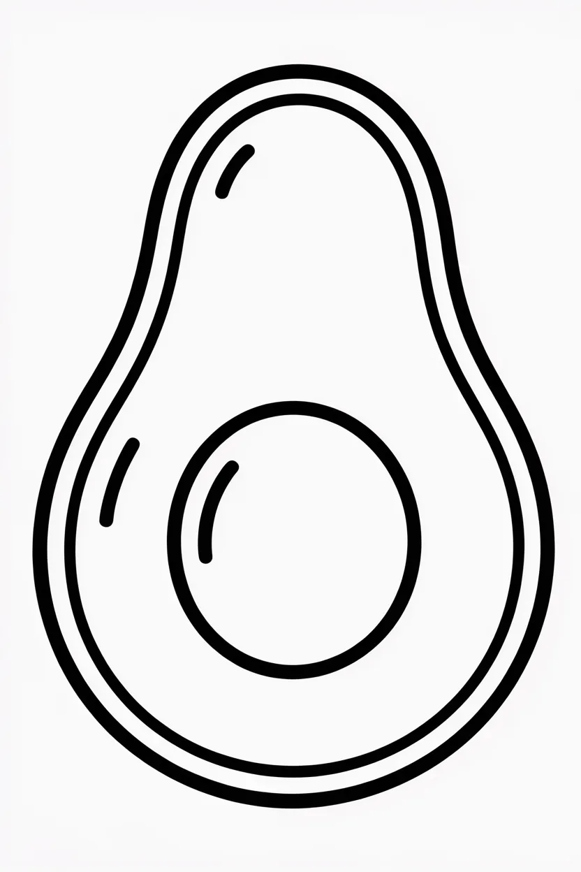 Avocado Design 4 - Avocado Coloring Pages Free Printable for Kids - Cute