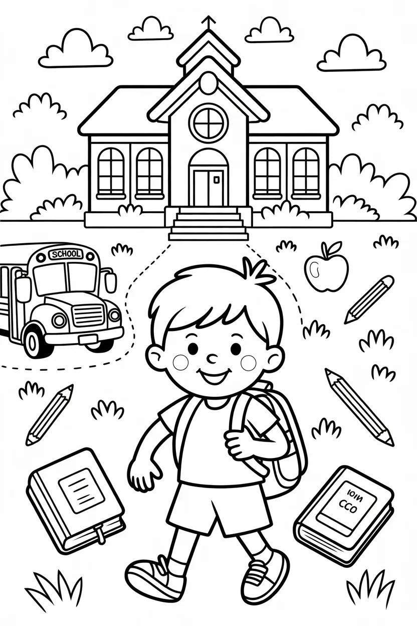 Back school Design 1 - Back to School Coloring Pages Free Printable