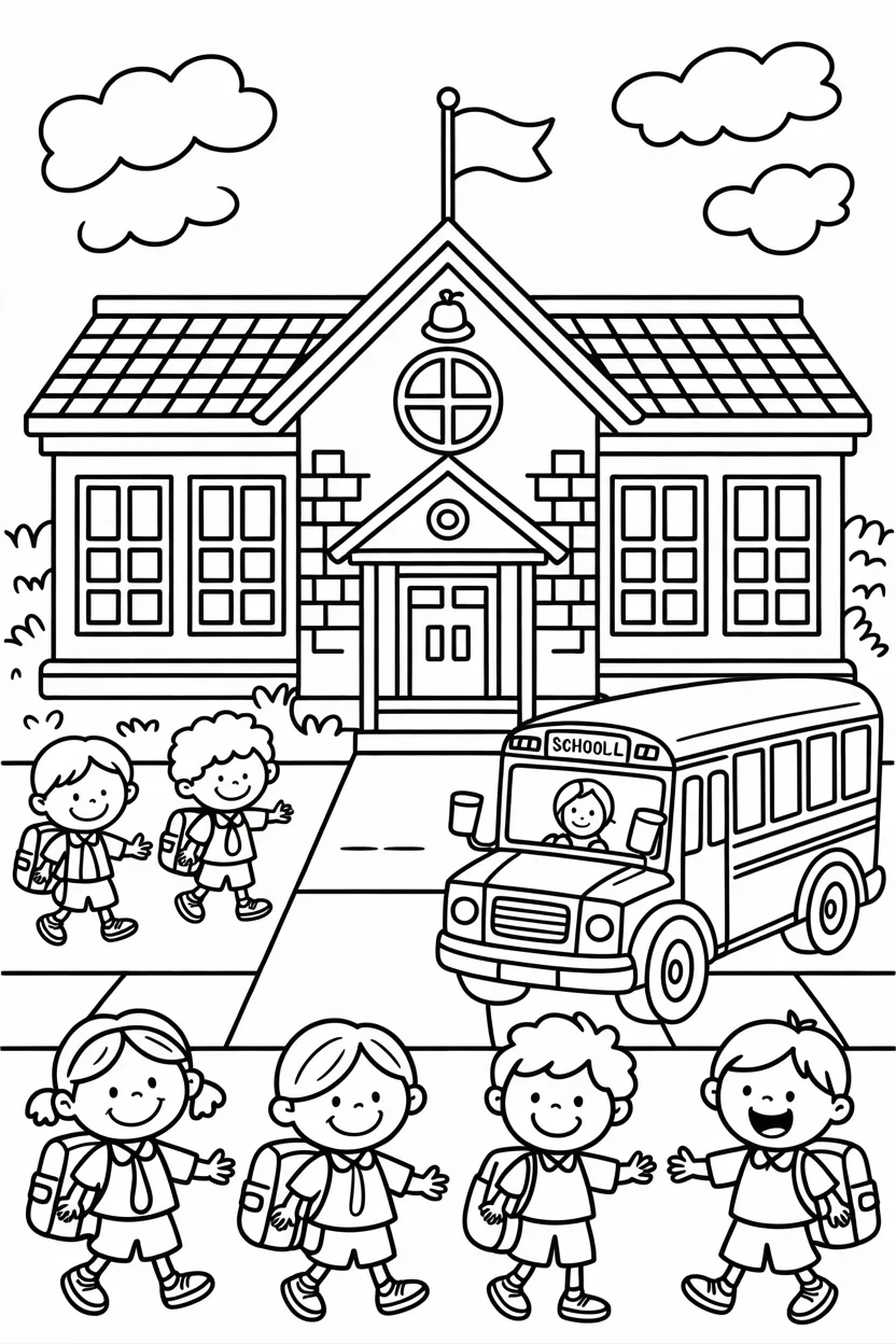 Back school Design 2 - Back to School Coloring Pages Free Printable