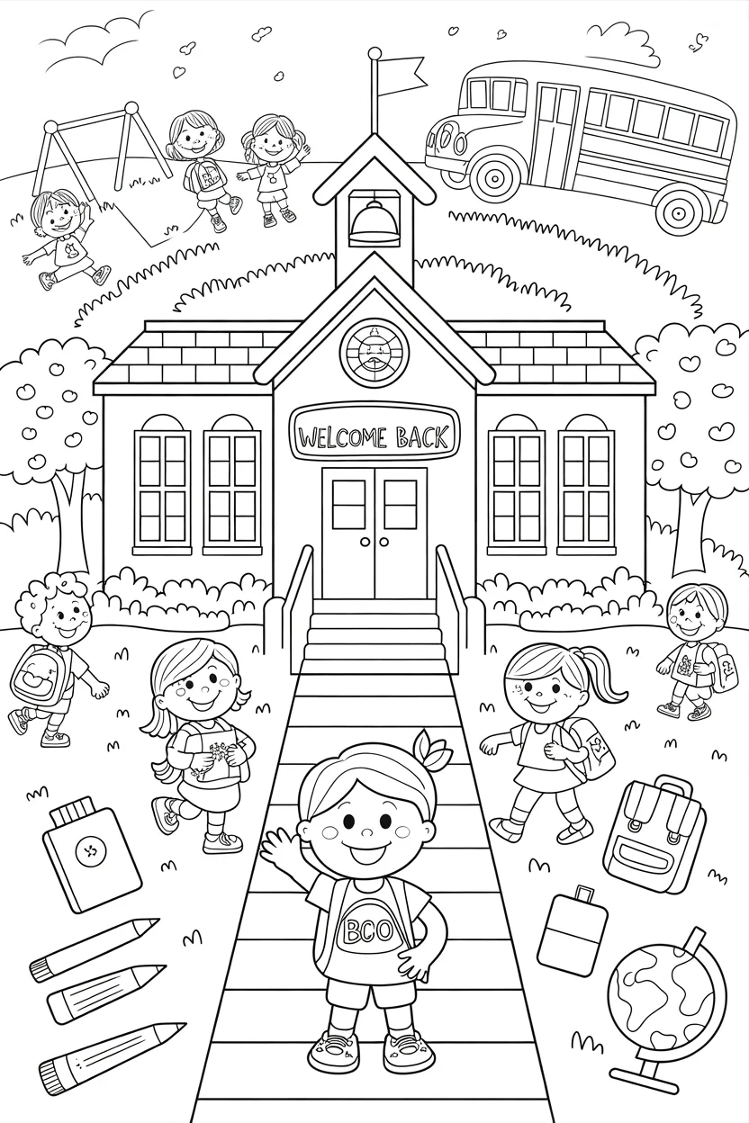 Back school Design 3 - Back to School Coloring Pages Free Printable