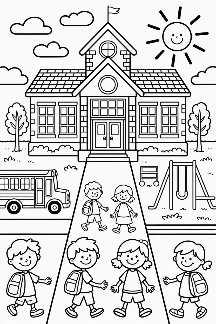 Back school Design 4 - Back to School Coloring Pages Free Printable