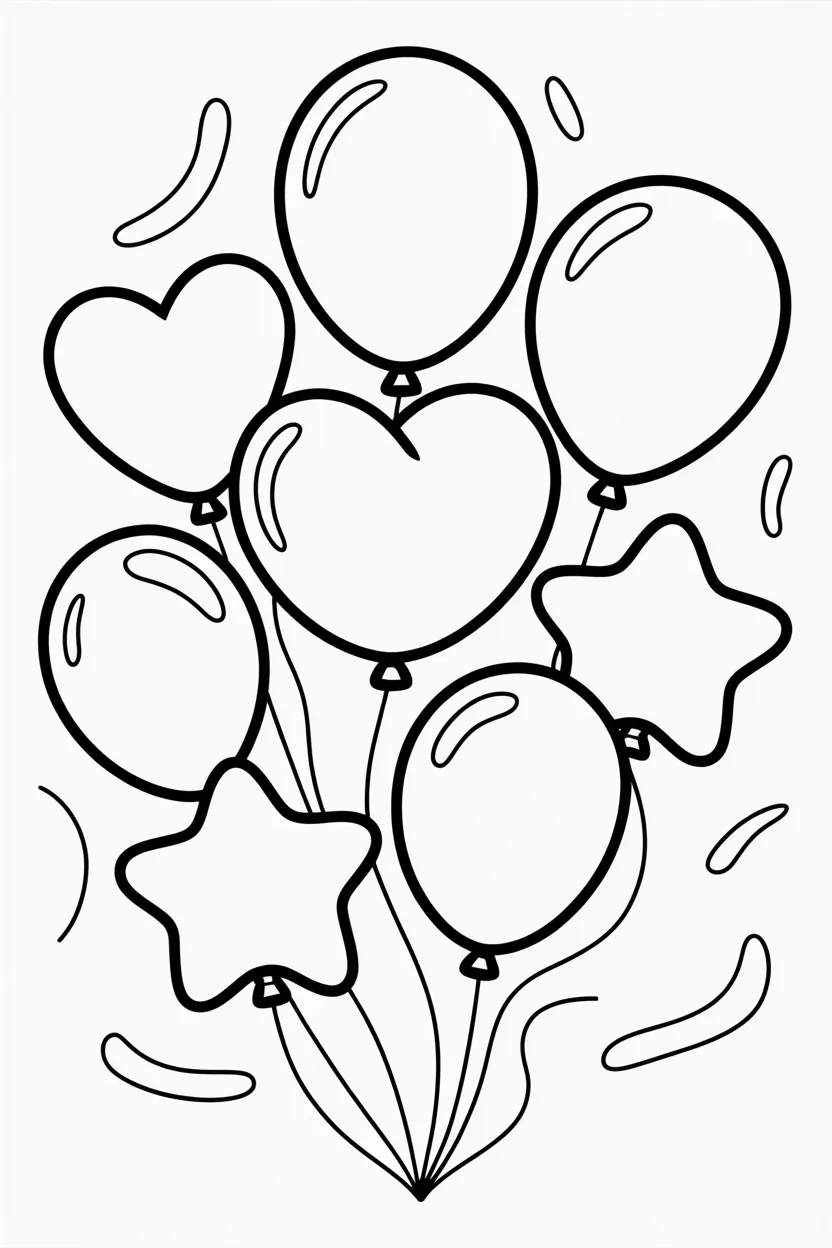 Balloons Design 2 - Balloons Coloring Pages Free Printable for Kids