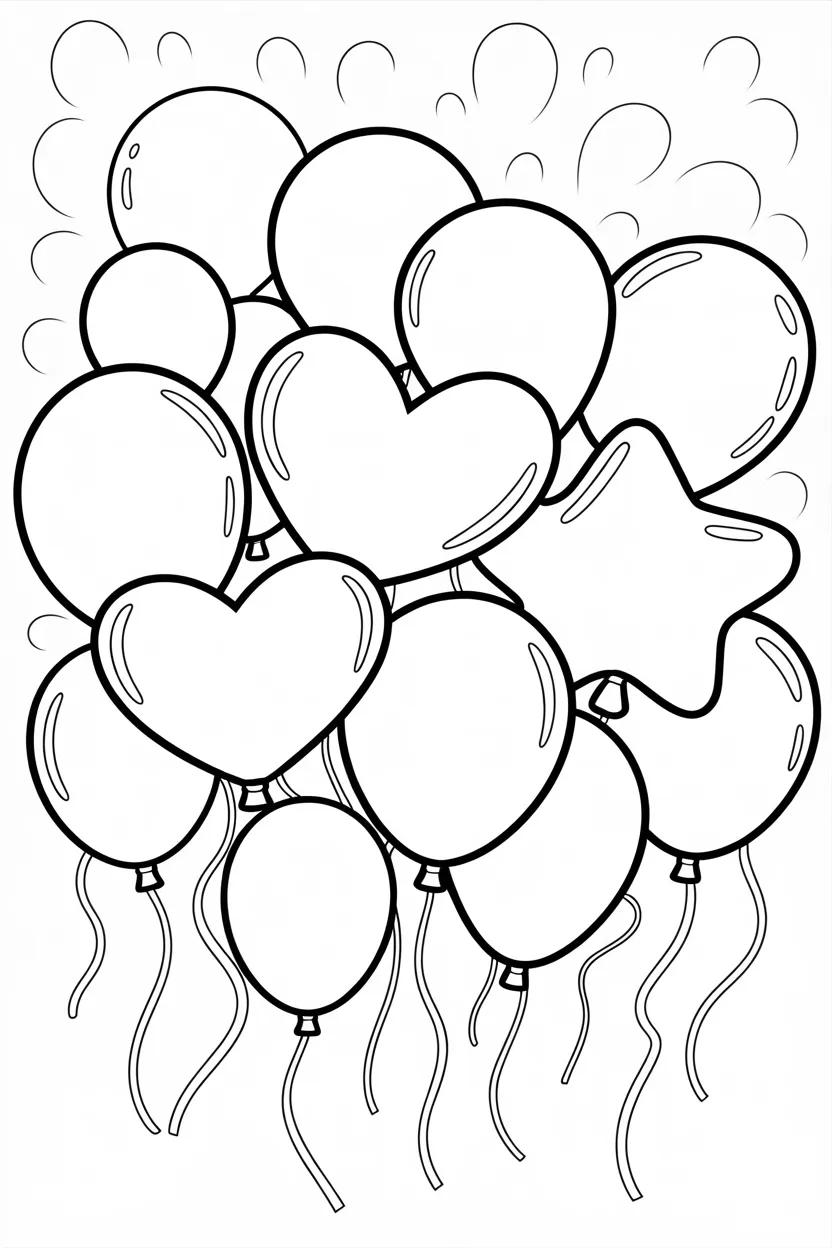 Balloons Design 4 - Balloons Coloring Pages Free Printable for Kids