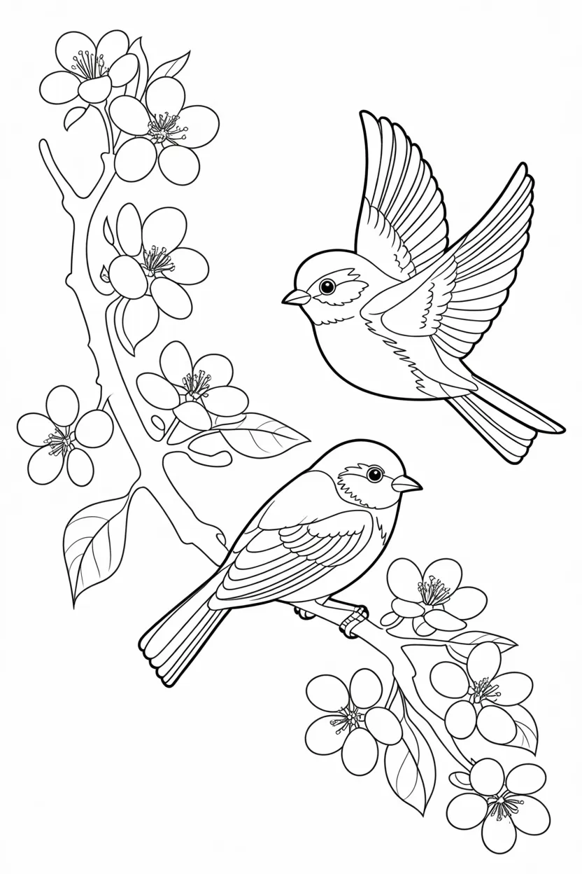 Birds Design 3 - Birds Coloring Pages Free Printable for Kids
