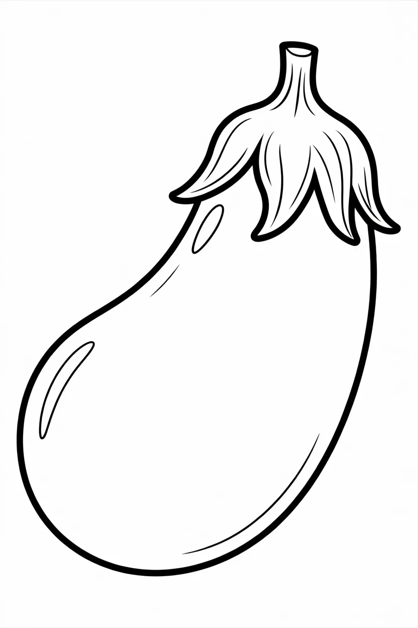 Brinjal Design 1 - Brinjal Coloring Pages Free Printable for Kids - Veggie