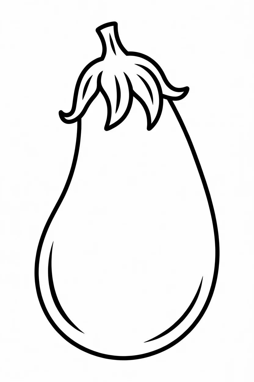 Brinjal Design 2 - Brinjal Coloring Pages Free Printable for Kids - Veggie