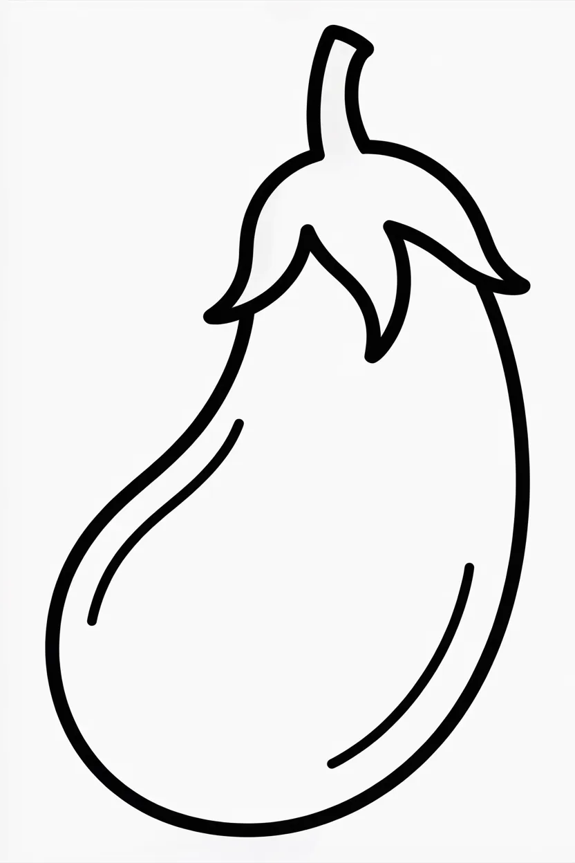 Brinjal Design 3 - Brinjal Coloring Pages Free Printable for Kids - Veggie