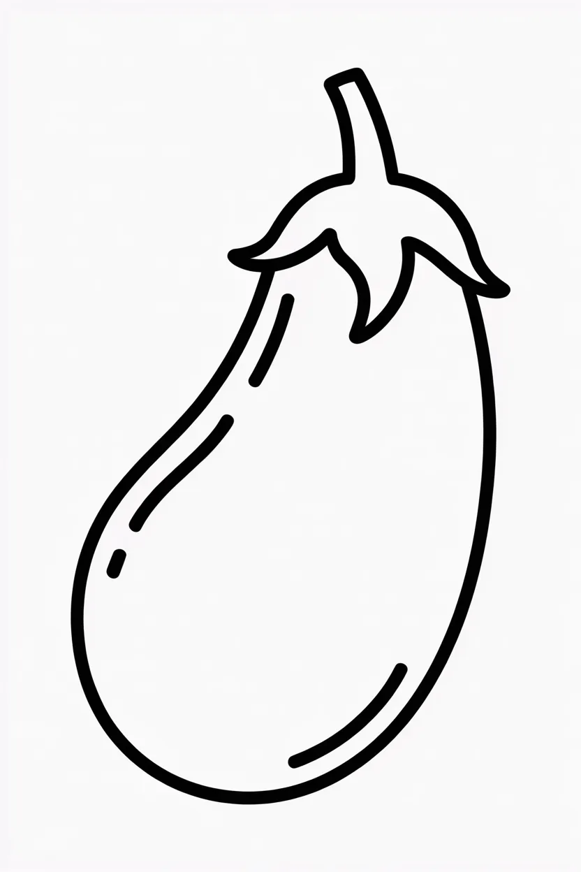 Brinjal Design 4 - Brinjal Coloring Pages Free Printable for Kids - Veggie