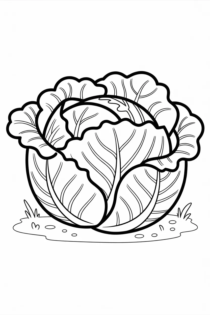 Cabbage Design 1 - Cabbage Coloring Pages Free Printable