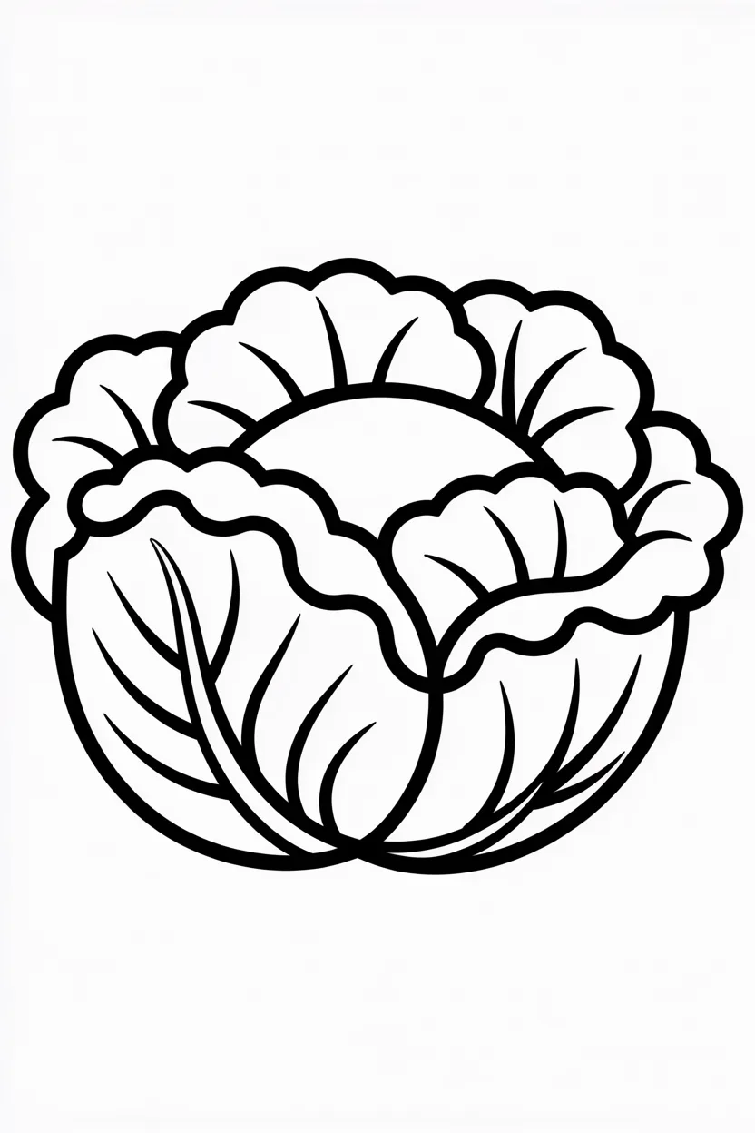 Cabbage Design 2 - Cabbage Coloring Pages Free Printable
