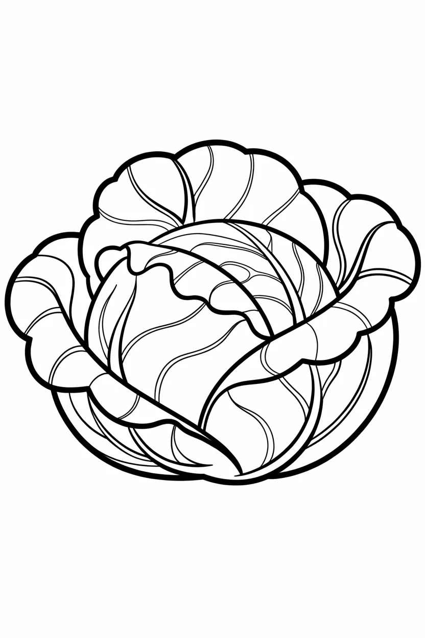 Cabbage Design 3 - Cabbage Coloring Pages Free Printable