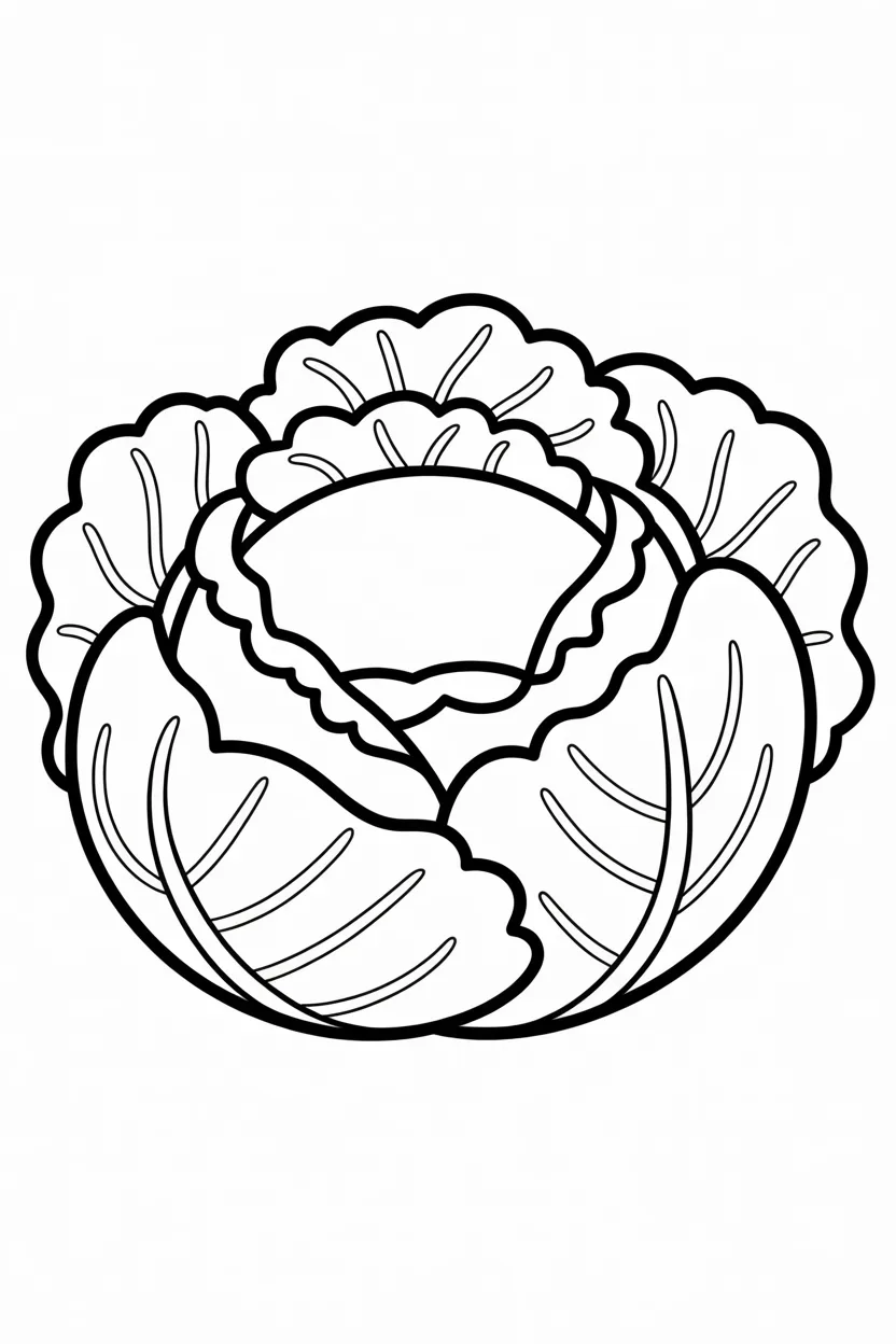 Cabbage Design 4 - Cabbage Coloring Pages Free Printable
