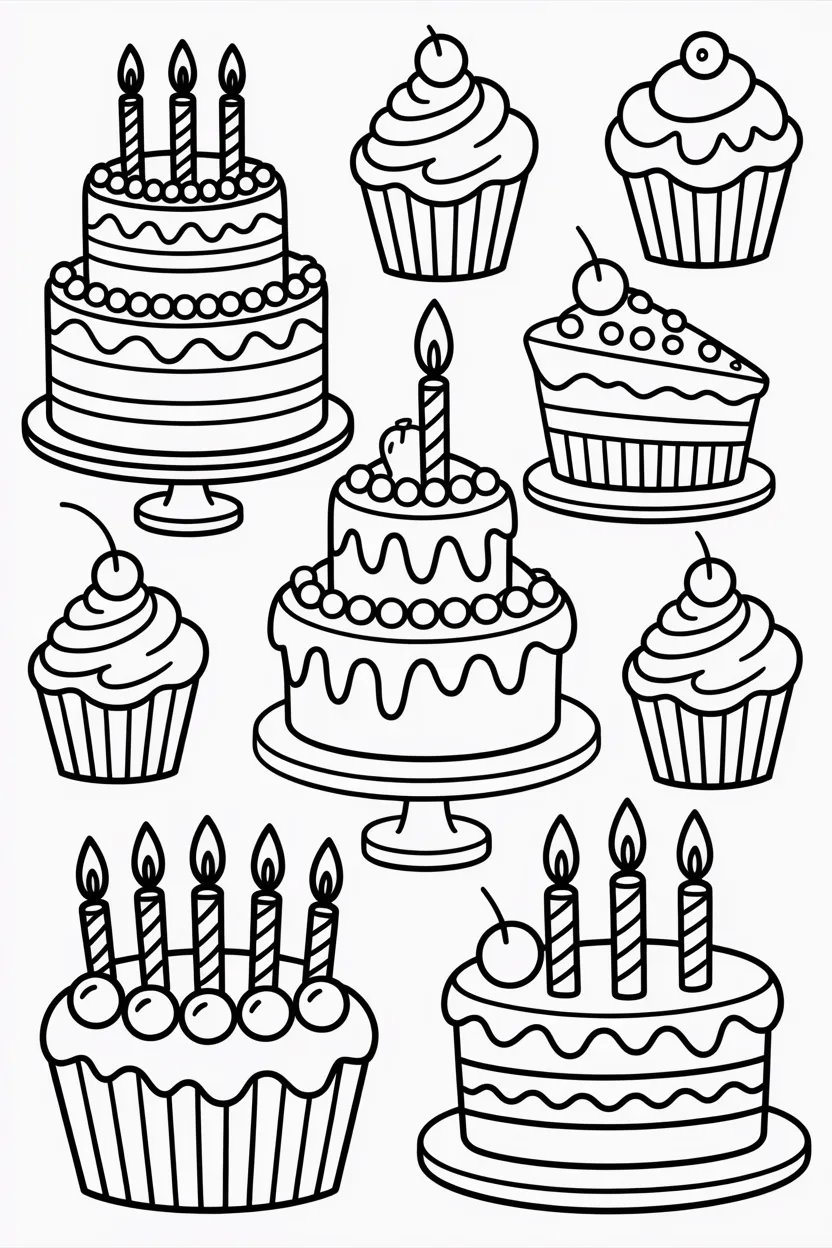 Cakes Design 1 - Cakes Coloring Pages Free Printable for Kids