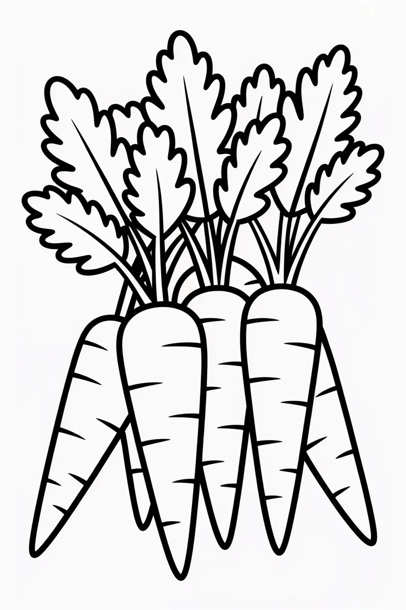 Carrots Design 1 - Carrots Coloring Pages Free Printable