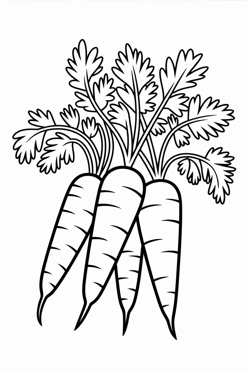 Carrots Design 2 - Carrots Coloring Pages Free Printable