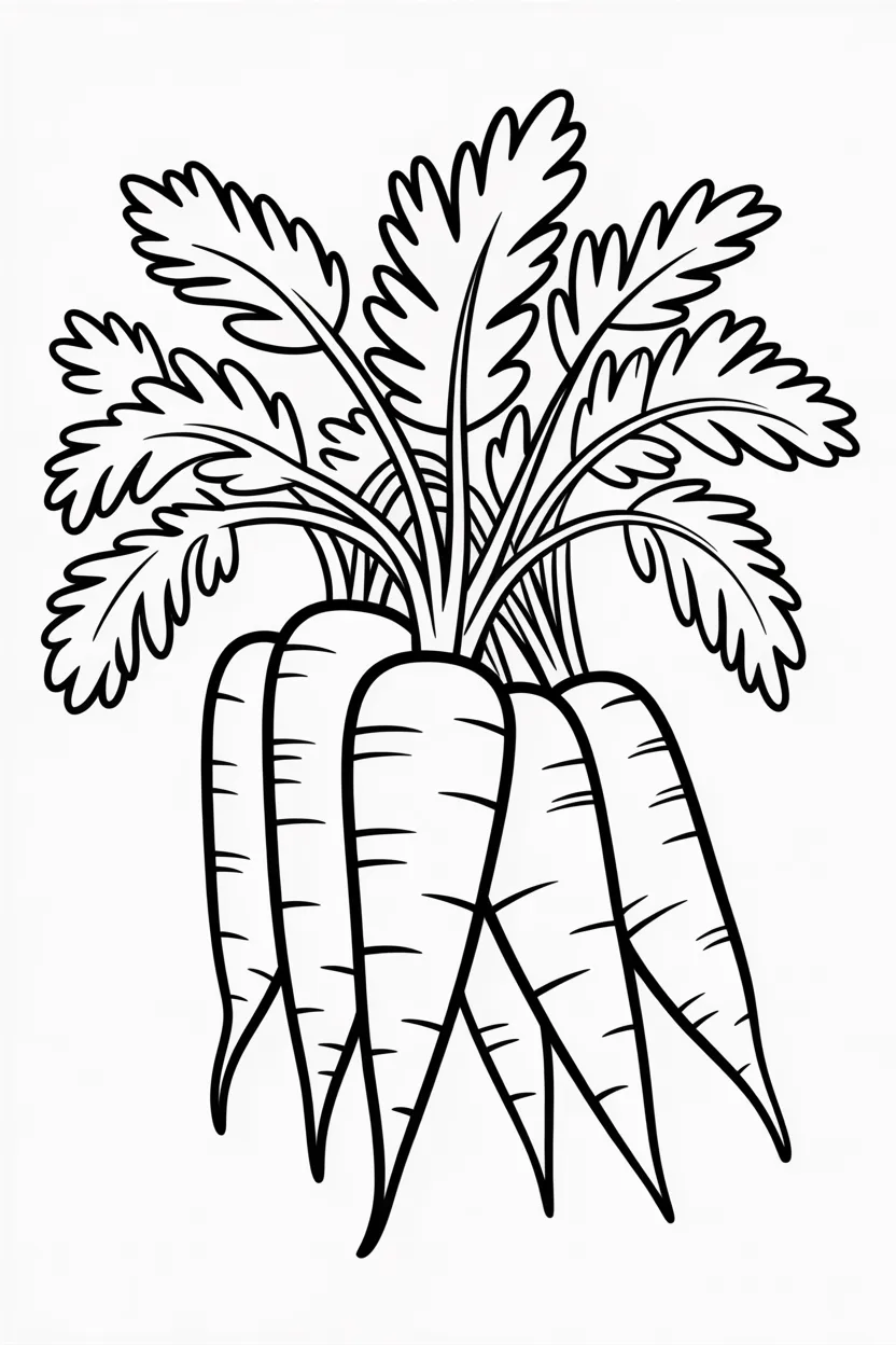 Carrots Design 3 - Carrots Coloring Pages Free Printable