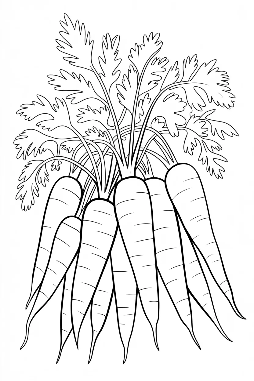 Carrots Design 4 - Carrots Coloring Pages Free Printable