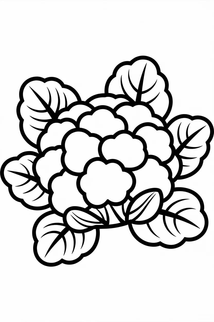 Cauliflower Design 3 - Cauliflower coloring pages free printable for Kids - Veget