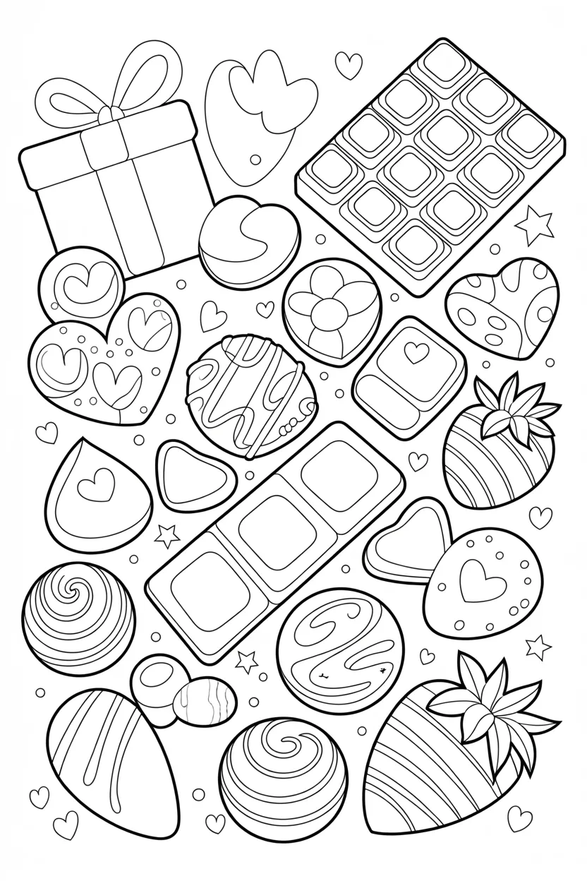 Chocolates Design 1 - Chocolates Coloring Pages Free Printable (2)
