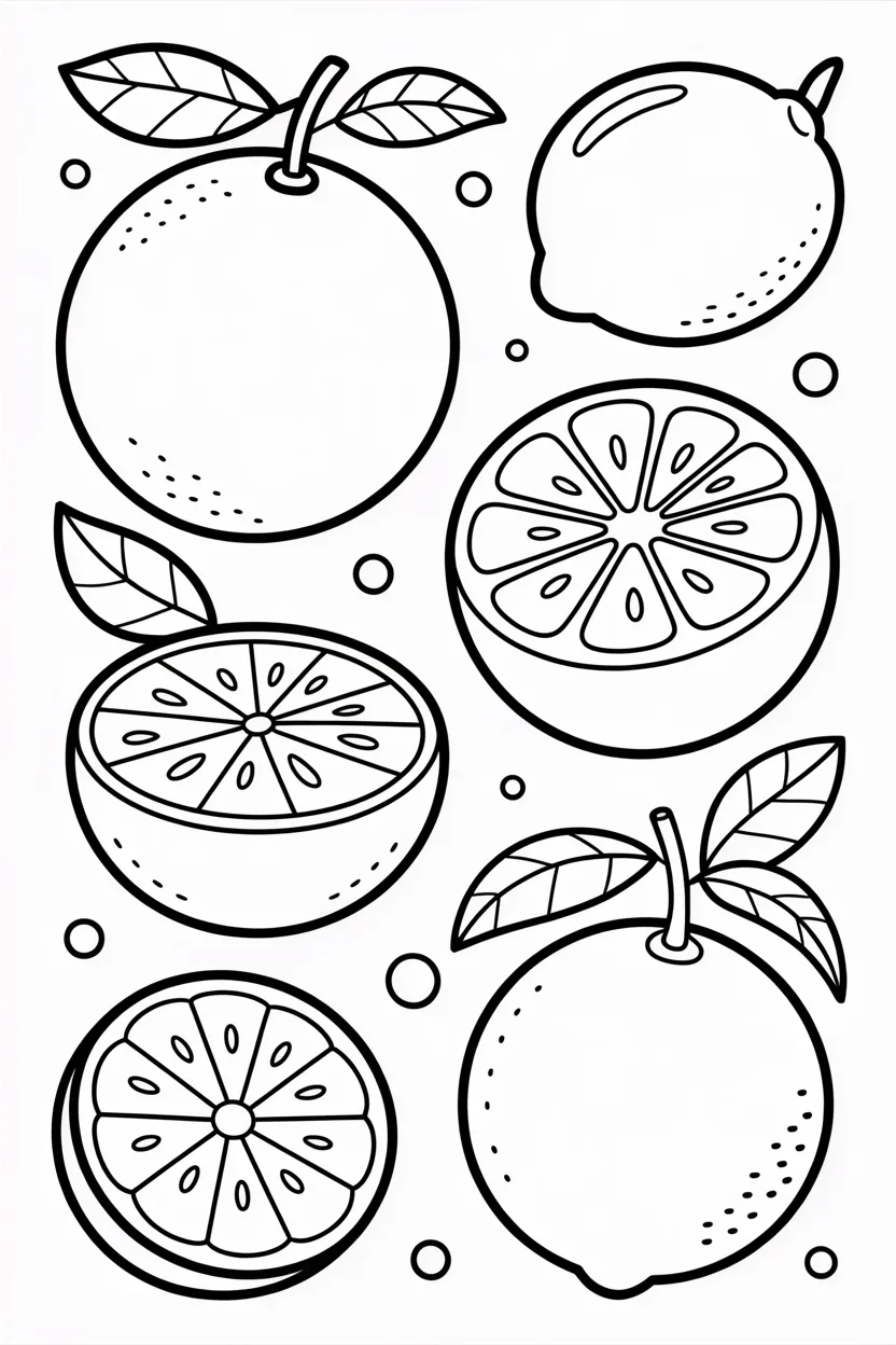 Citrus fruits Design 4 - Citrus Fruits Coloring Pages Free Printable for Kids