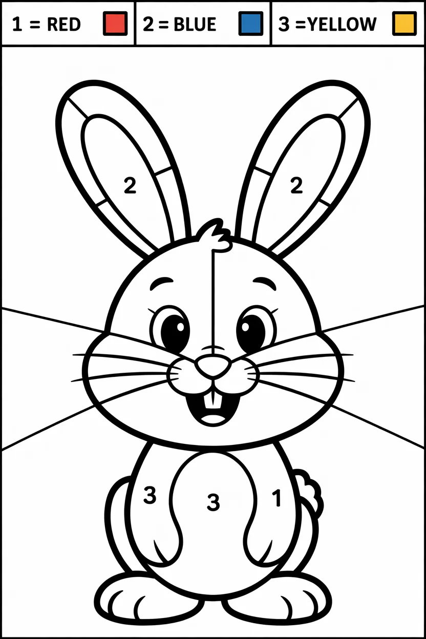 Color number worksheets Design 3 - Color by Number Worksheets Free Printable for Kids
