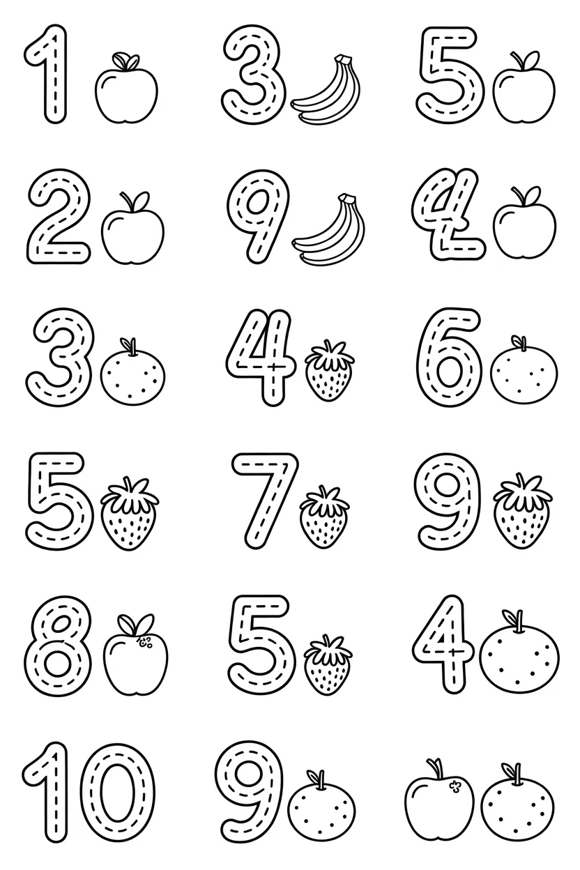 Count trace activity Design 3 - Count and Trace Activity Pages Free Printable for
