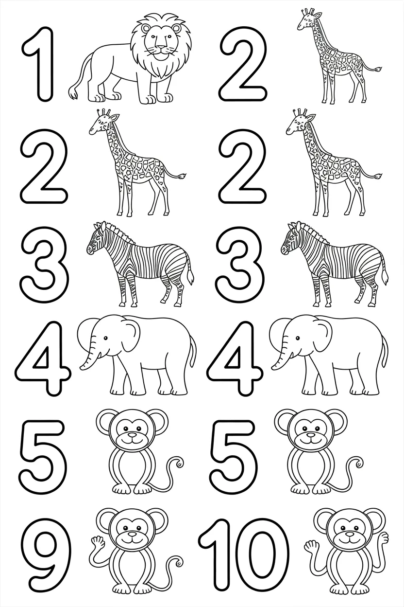 Counting Design 2 - Counting Coloring Pages Free Printable for Kids
