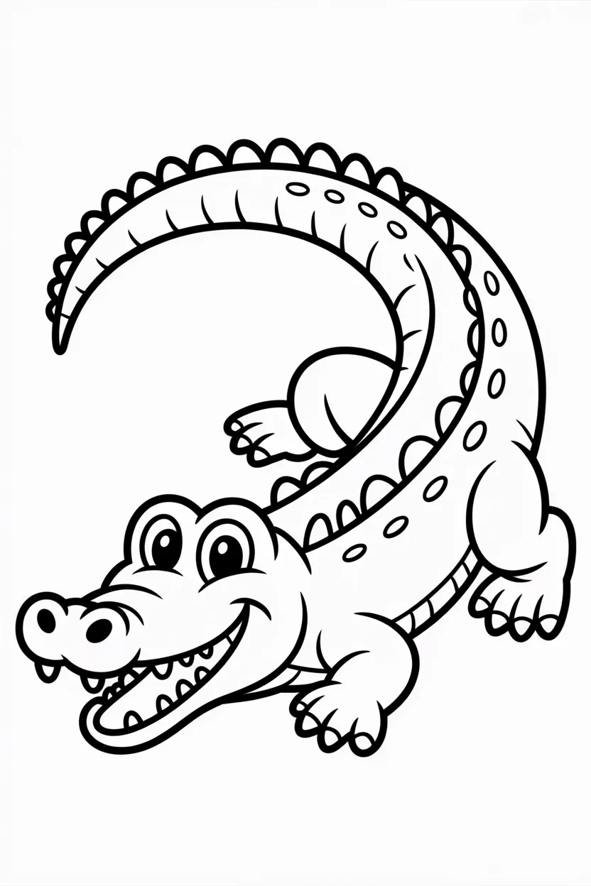 Crocodile Design 2 - Crocodile Coloring Pages Free Printable - Pack) (3)