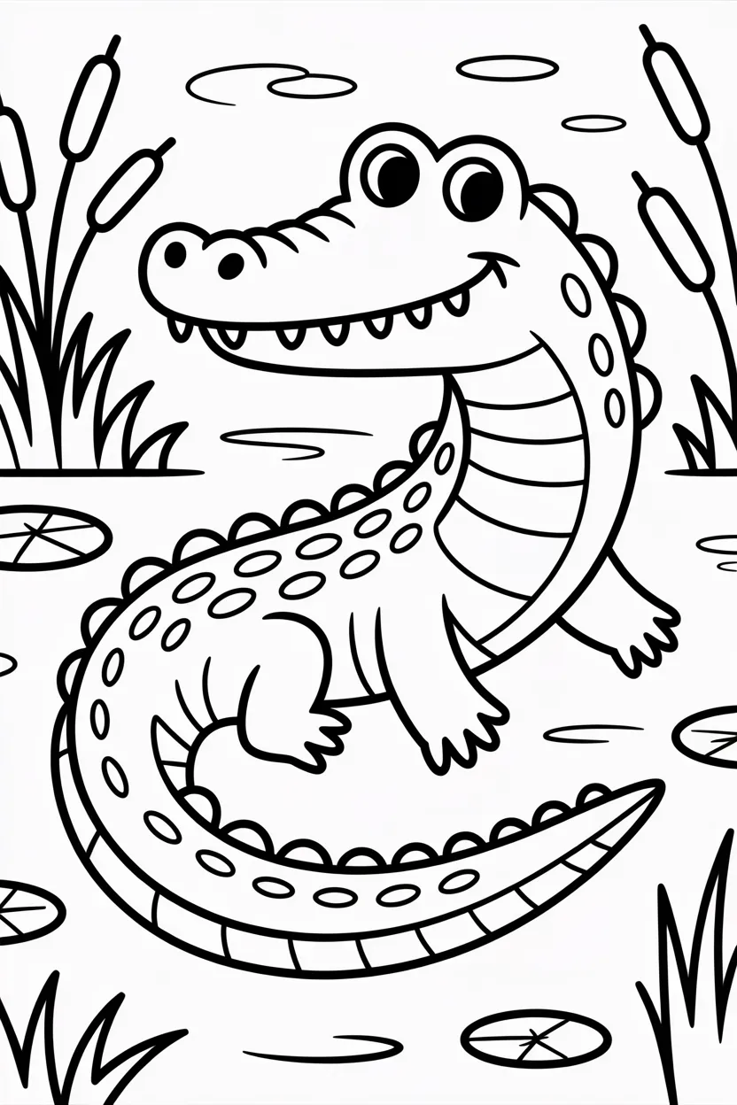 Crocodile Design 4 - Crocodile Coloring Pages Free Printable