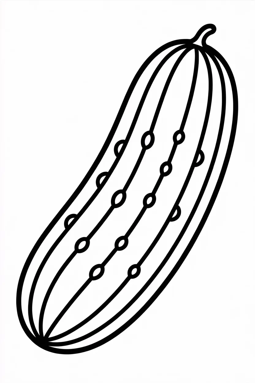 Cucumber Design 1 - Cucumber Coloring Pages Free Printable for Kids - Creative