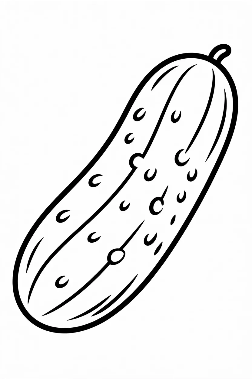 Cucumber Design 2 - Cucumber Coloring Pages Free Printable for Kids - Creative