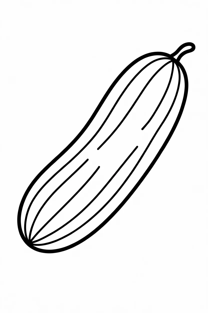Cucumber Design 3 - Cucumber Coloring Pages Free Printable for Kids - Creative