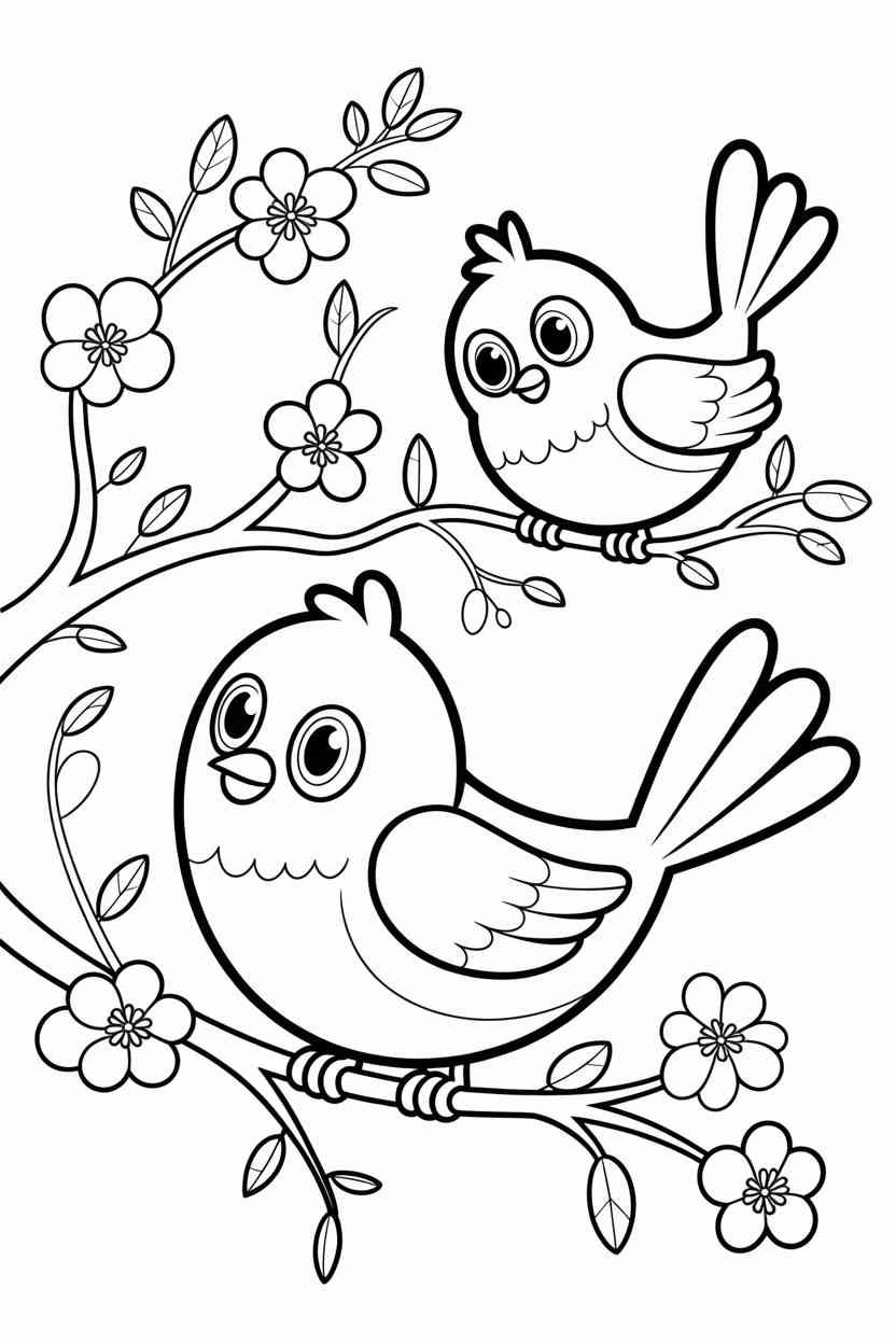Cute Birds Coloring Pages Free Printable (2)