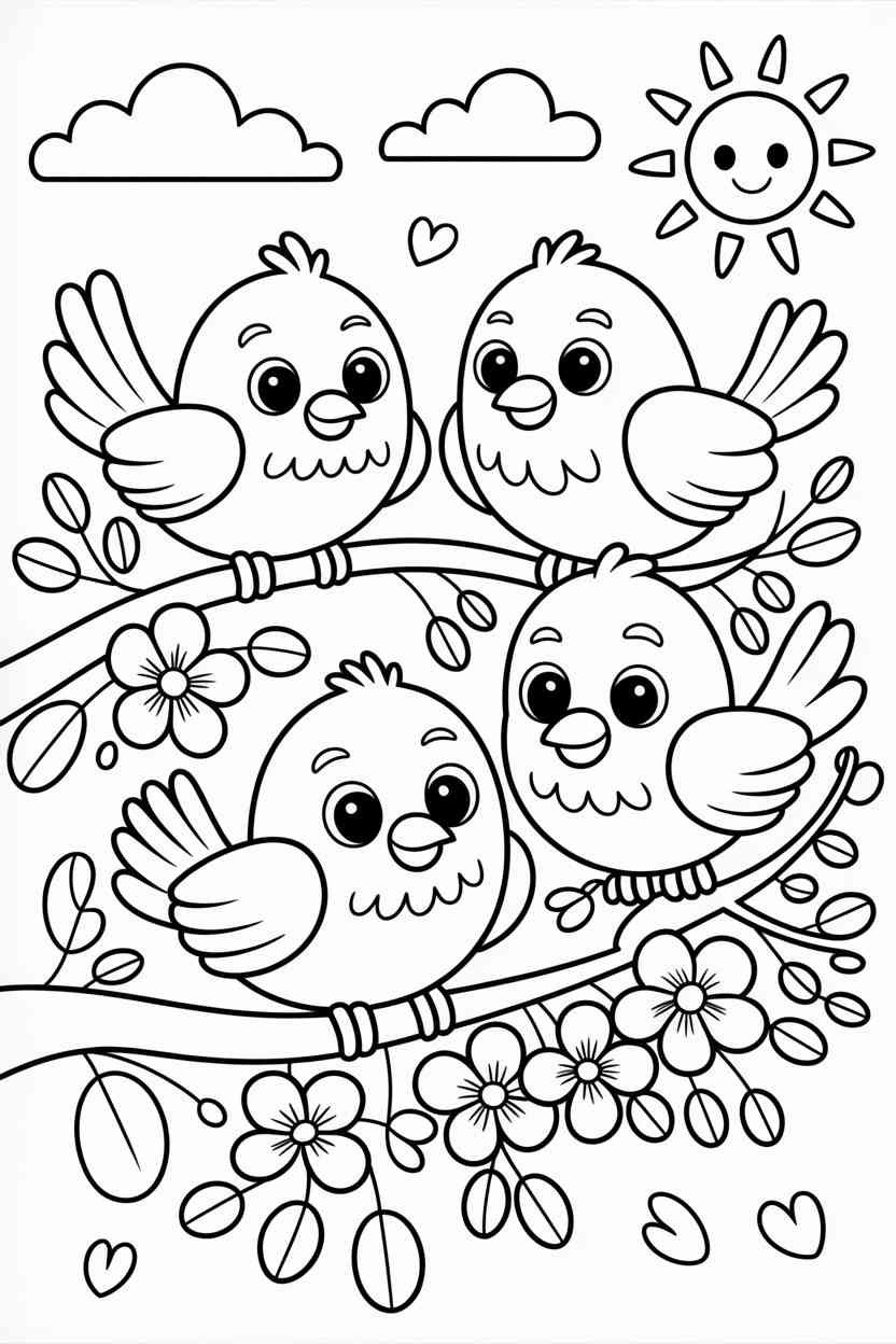 Cute birds - Cute Birds Coloring Pages Free Printable – Sweet, Simple, and Screen-Free Fun 🐦🖍️ (3)