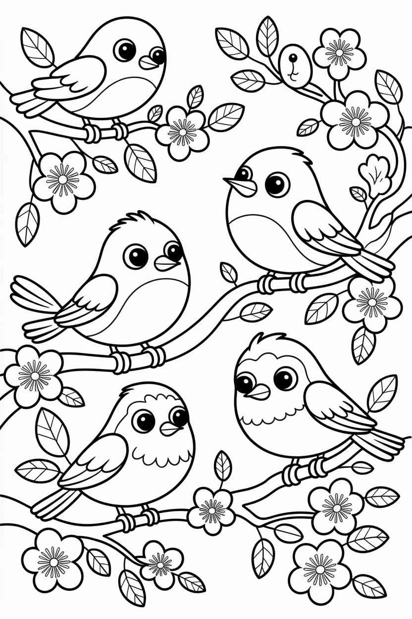 Cute birds - Cute Birds Coloring Pages Free Printable – Sweet, Simple, and Screen-Free Fun 🐦🖍️ (4)