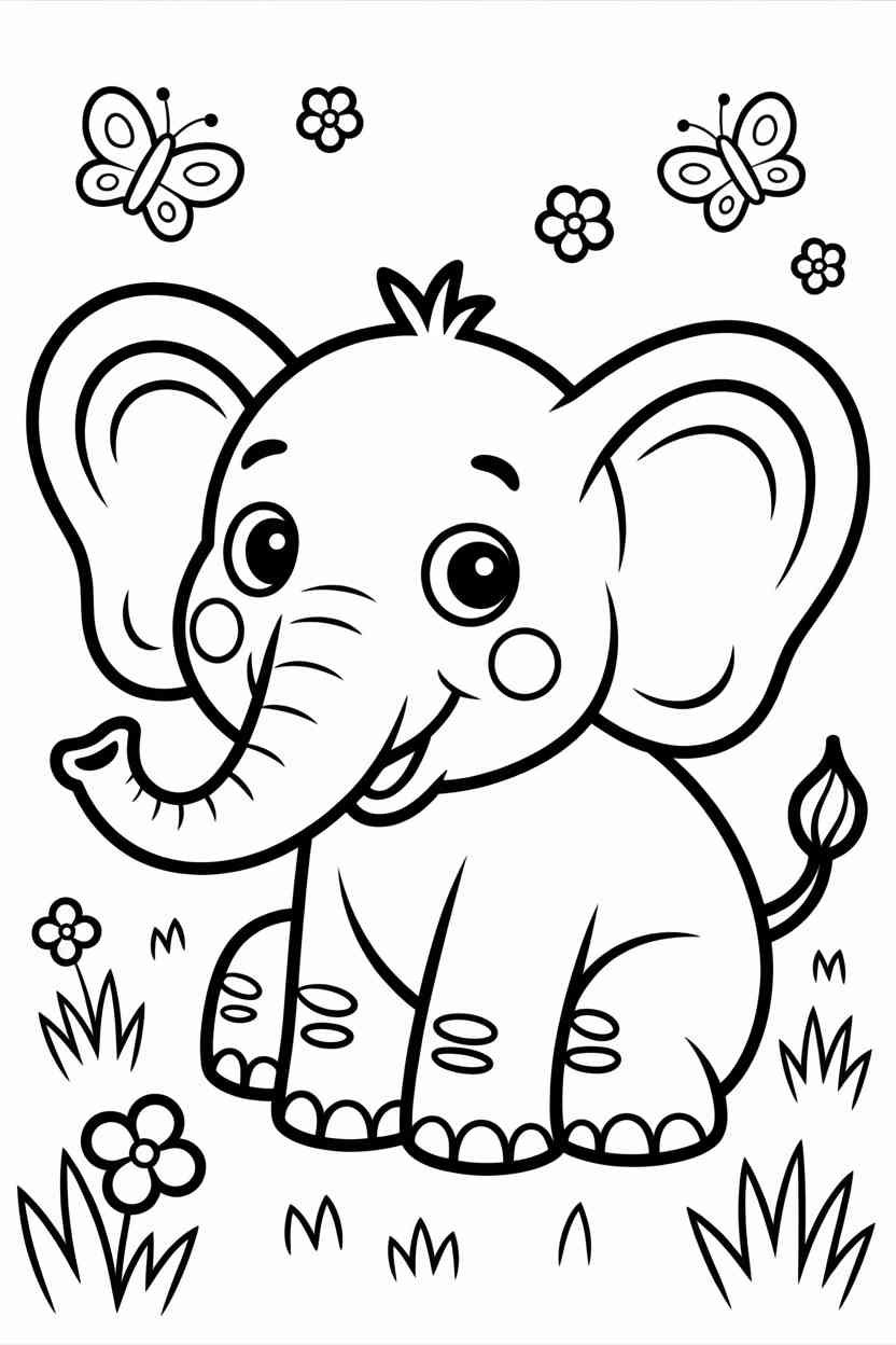 Cute elephant - Cute Elephant Coloring Pages Free Printable – Fun, Learning, and Screen-Free Joy 🐘🖍️