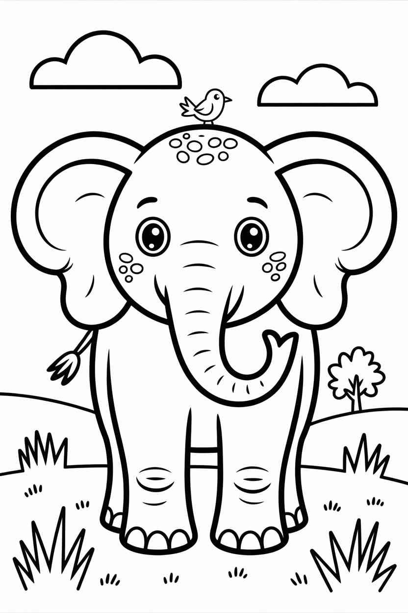 Cute elephant - Cute Elephant Coloring Pages Free Printable – Fun, Learning, and Screen-Free Joy 🐘🖍️ (2)