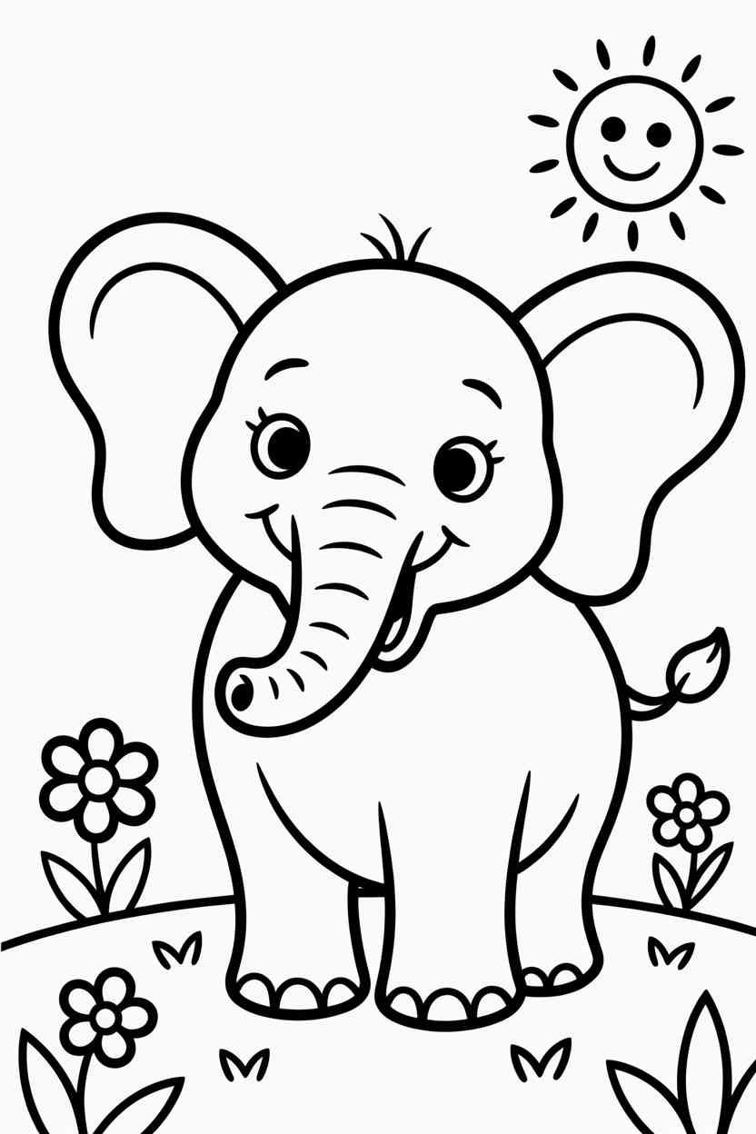 Cute elephant - Cute Elephant Coloring Pages Free Printable – Fun, Learning, and Screen-Free Joy 🐘🖍️ (3)