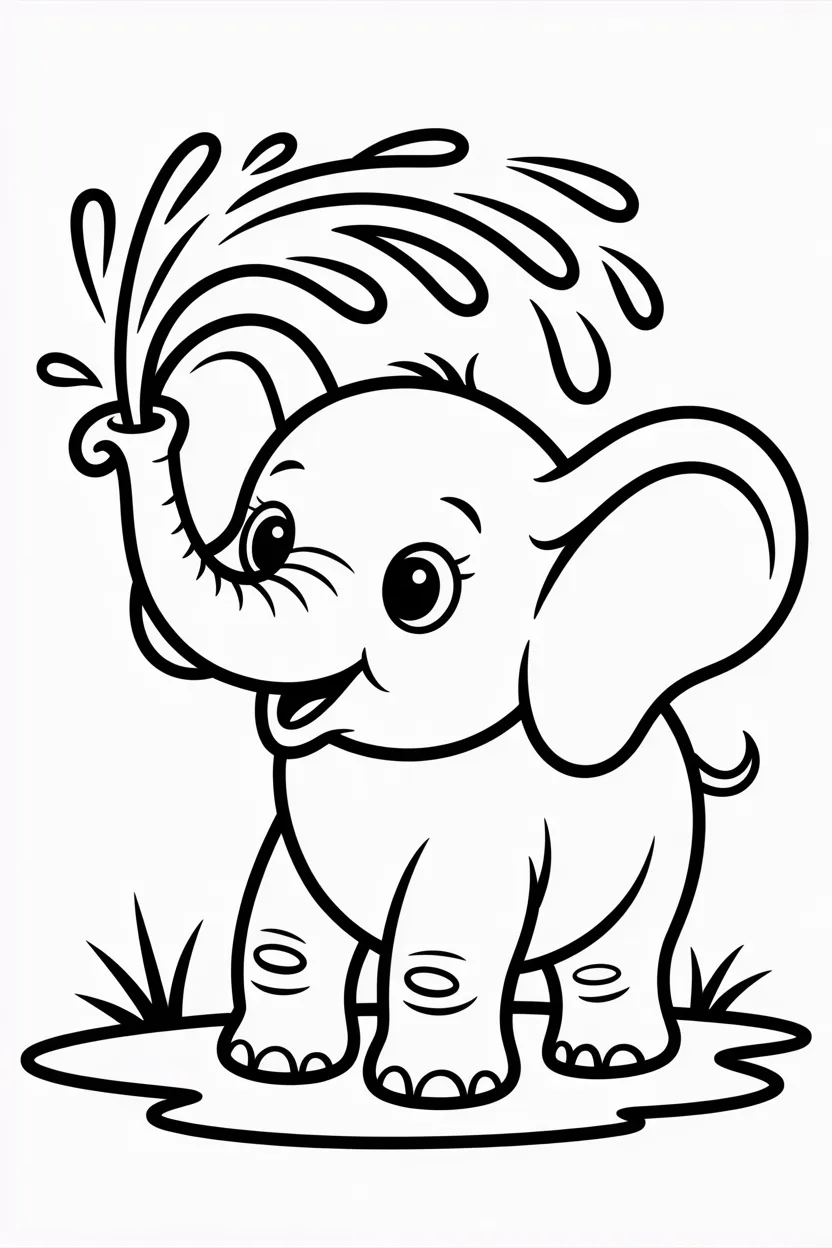 Cute elephant Design 3 - Cute Elephant Coloring Pages Free Printable for Kids - Edu