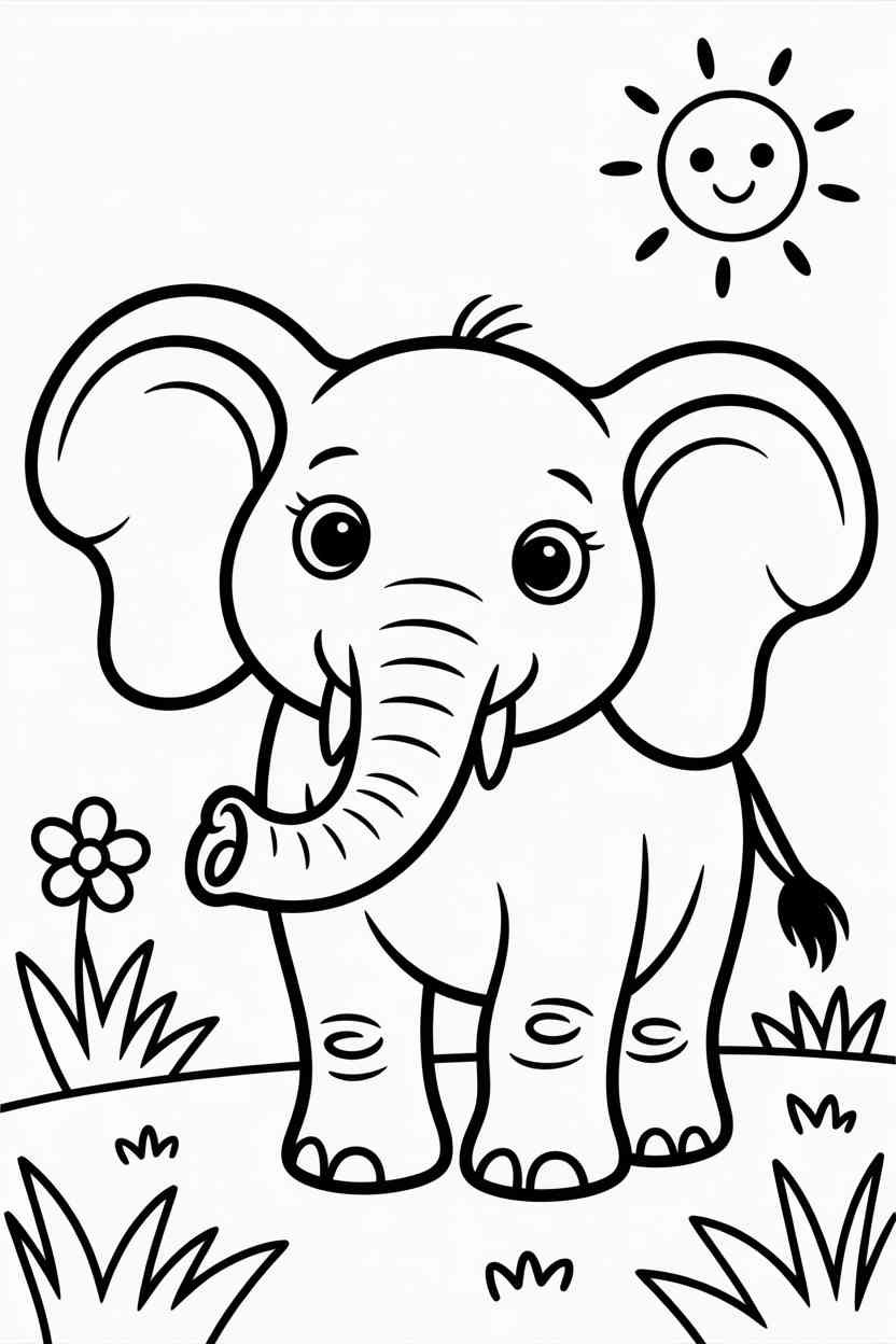 Cute elephant - Cute Elephant Coloring Pages Free Printable – Fun, Learning, and Screen-Free Joy 🐘🖍️ (4)