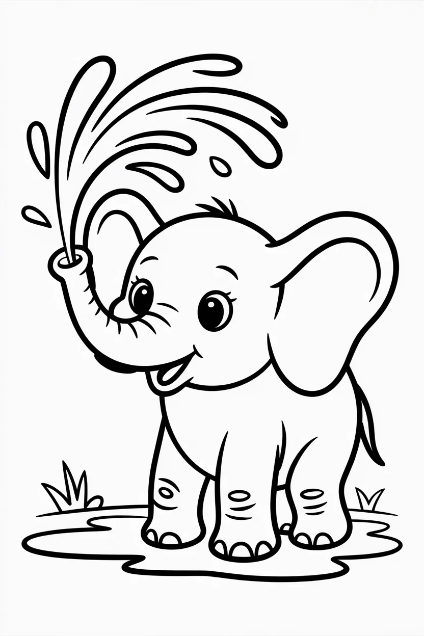 Cute elephant Design 4 - Cute Elephant Coloring Pages Free Printable for Kids - Edu