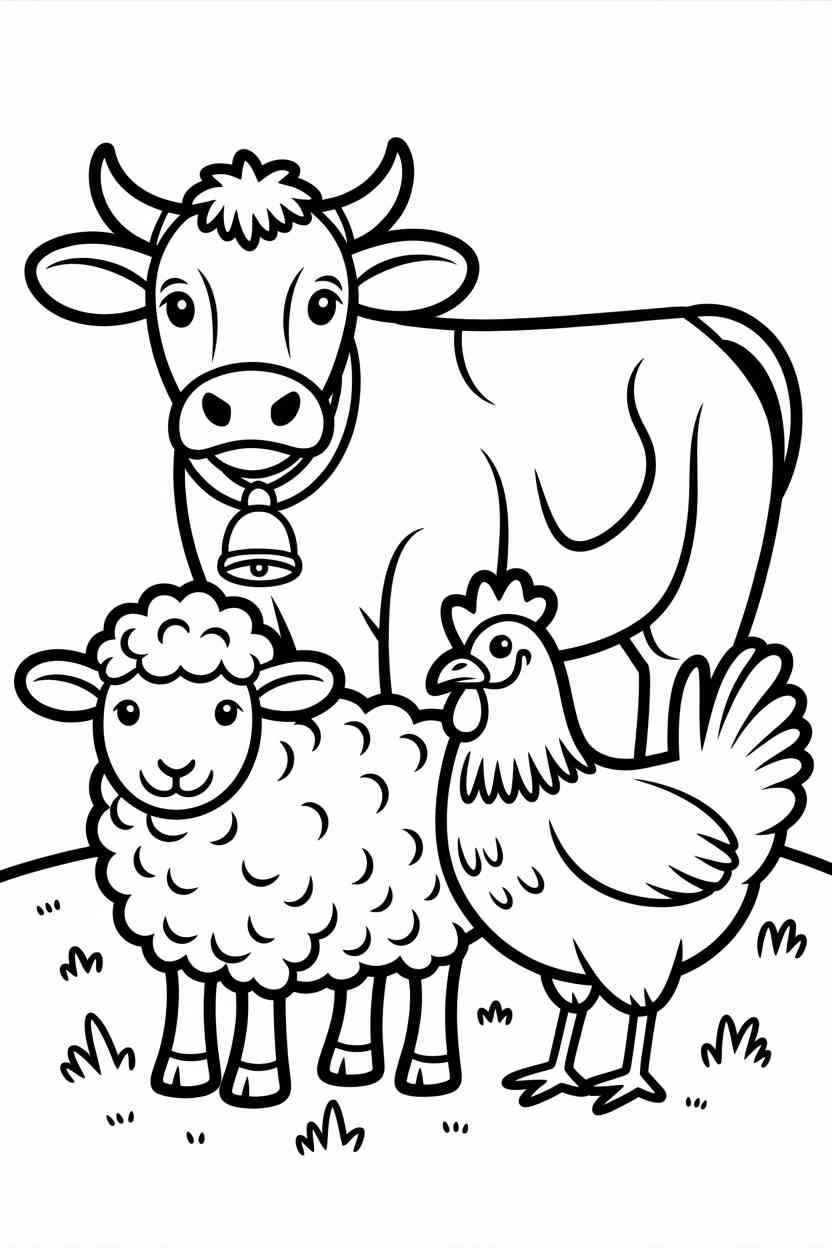 Cute farm animals - Cute Farm Animals Coloring Page Free Printable (2)