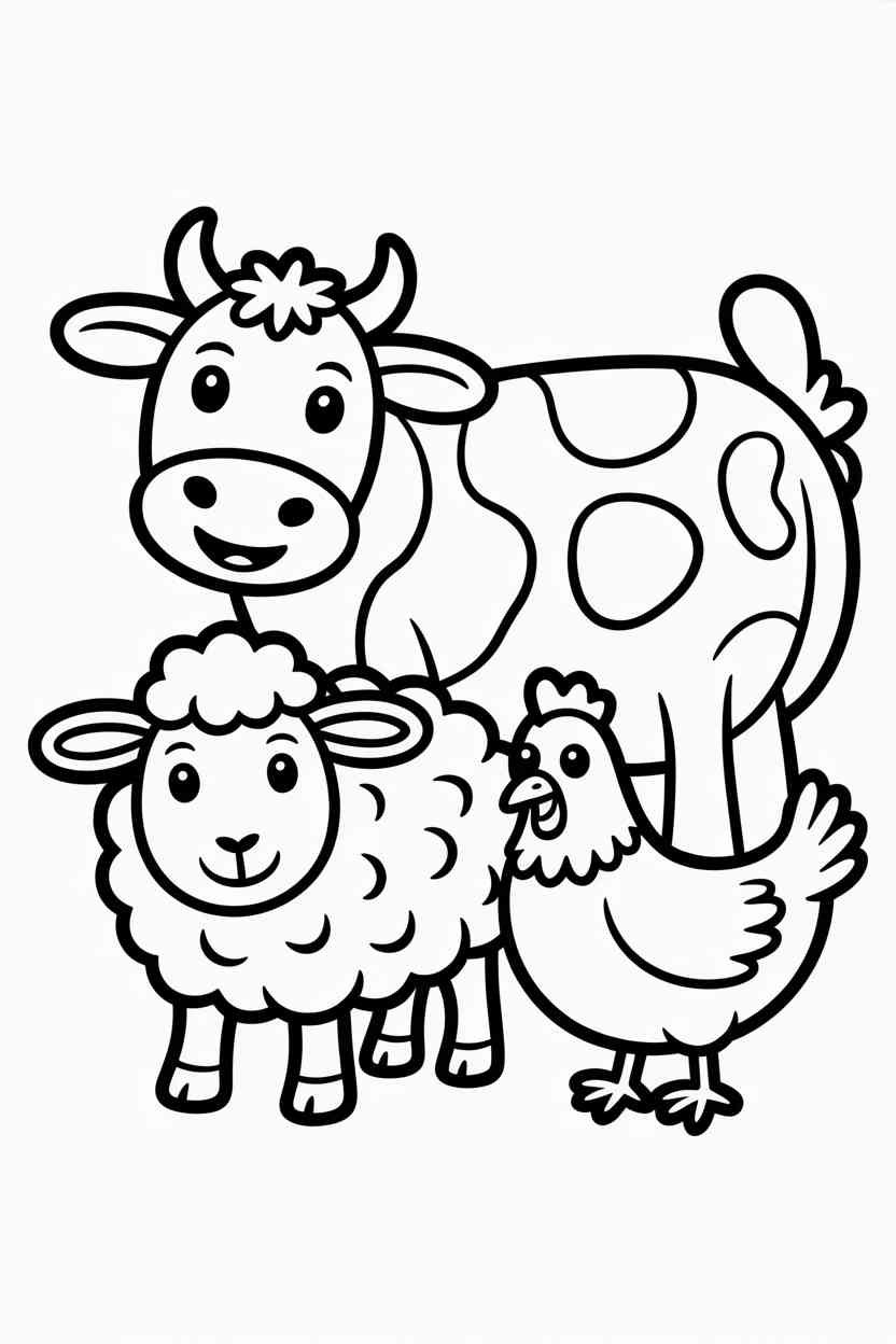 Cute farm animals - Cute Farm Animals Coloring Page Free Printable (4)
