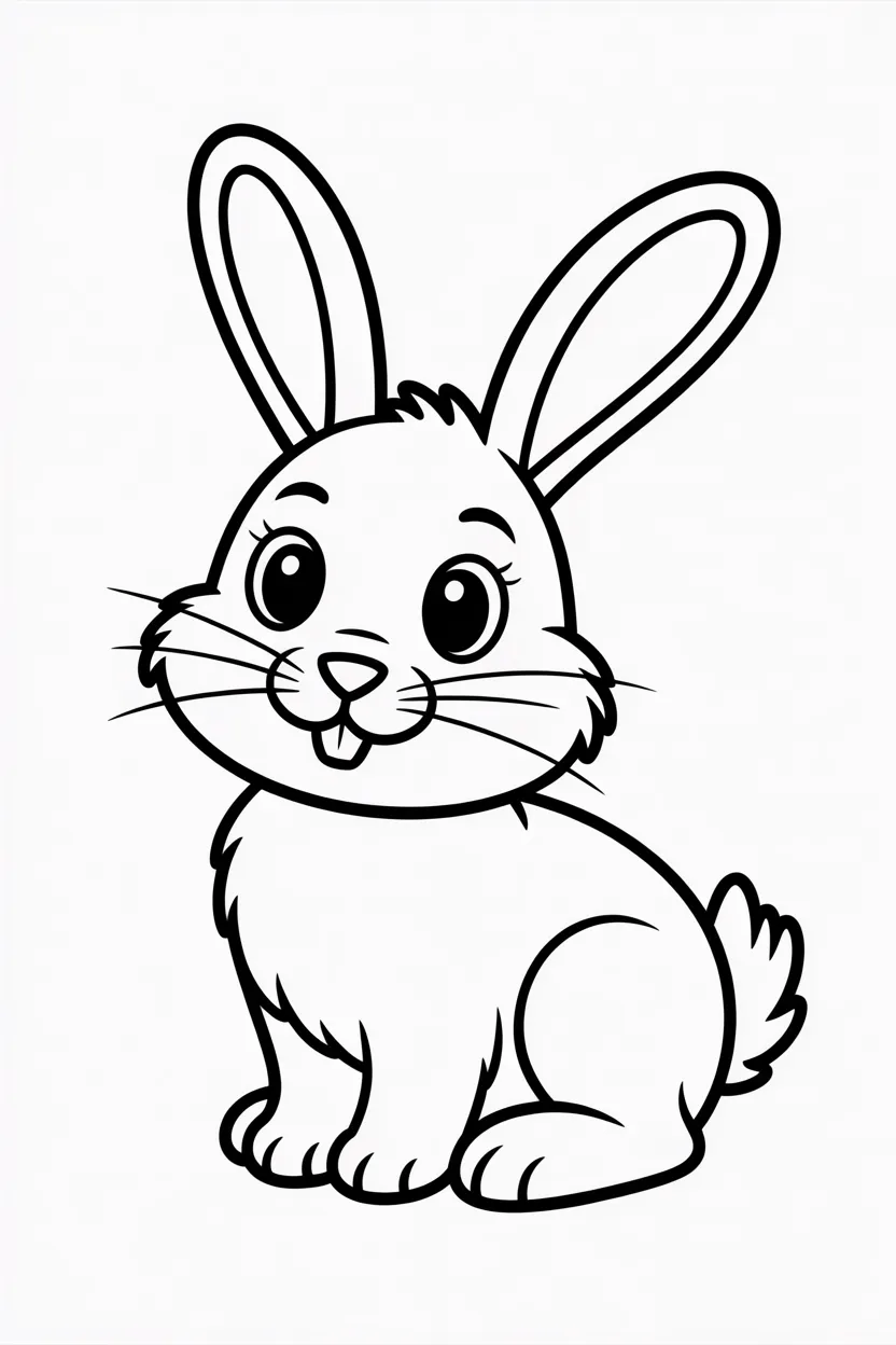 Cute rabbit Design 4 - Cute Rabbit Coloring Pages Free Printable for Kids - Adora