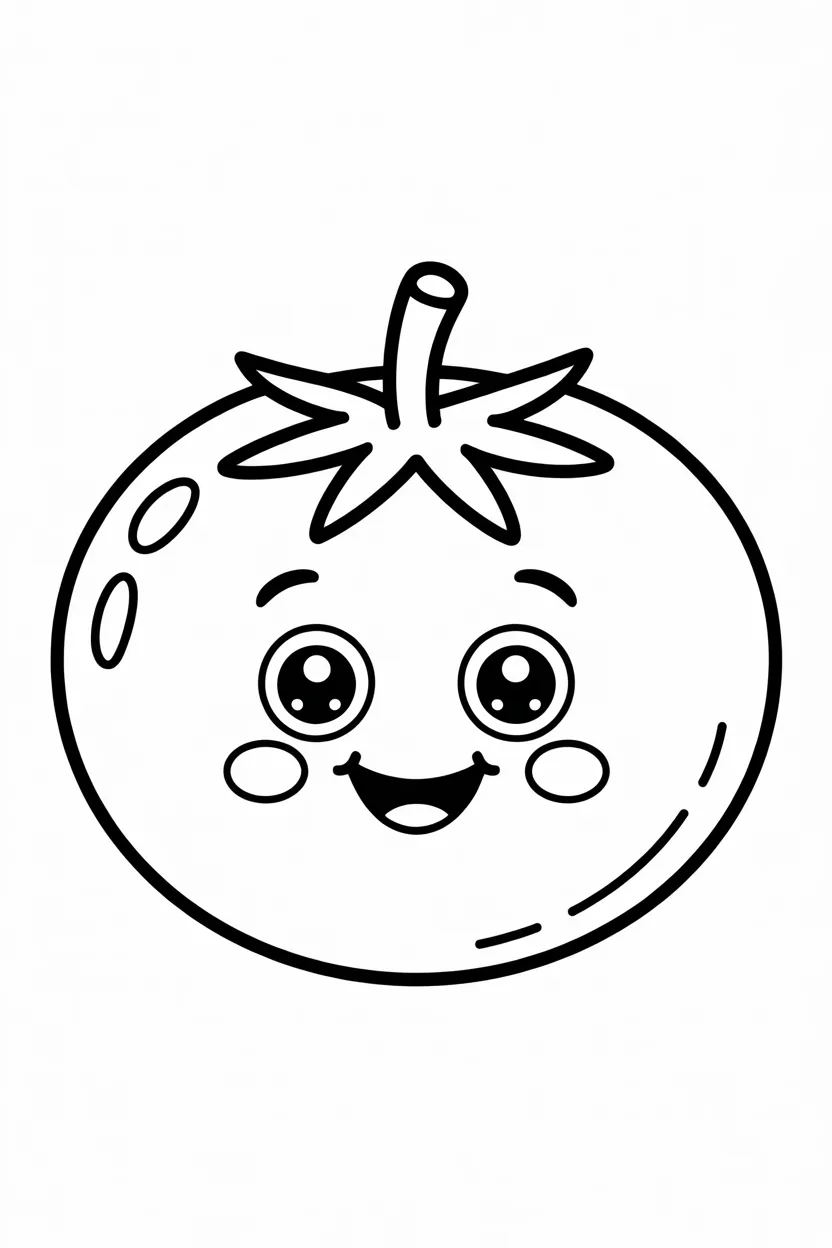 Cute tomato Design 1 - Cute Tomato Coloring Pages Free Printable
