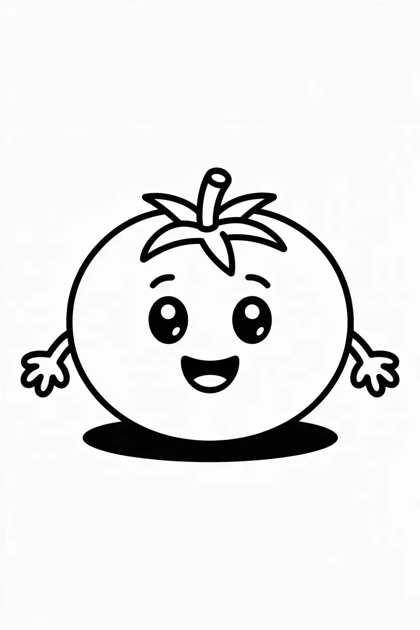 Cute tomato Design 3 - Cute Tomato Coloring Pages Free Printable